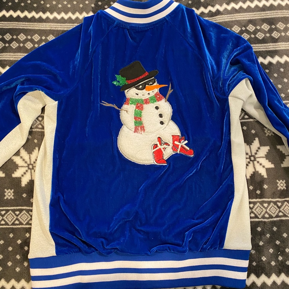 Snowman Holiday Time Velour Tracksuit